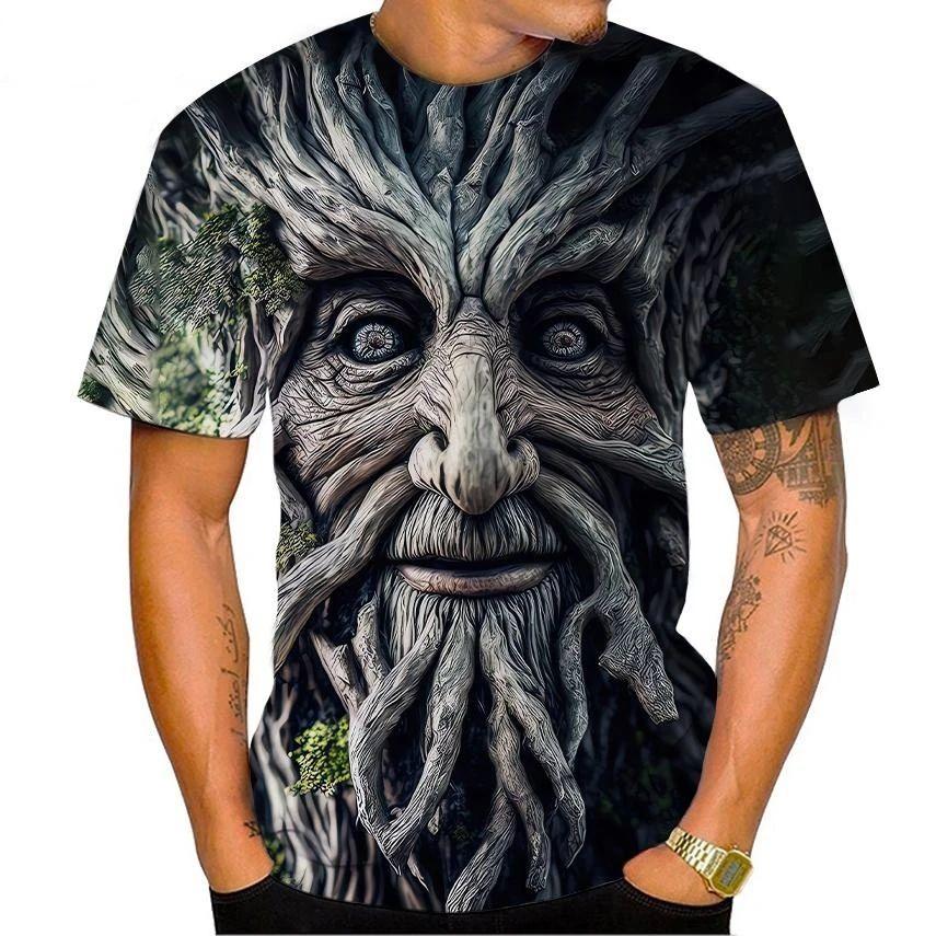 

Летняя модная мужская футболка с 3D-принтом, изображением головы, интересная футболка Harajuku Vintage O-Collar с короткими рукавами и топом размера плюс 4XL