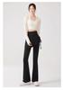 2026 Women's Plus Size High-Waisted Micro-Flare Yoga Pants – Fake Two-Piece Sports Fitness Base Layer for Chubby Girls.