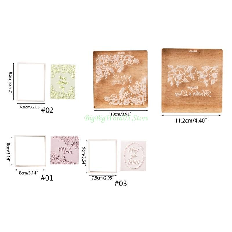 24TE Acrylic Cookie Embosser Mold Mothers' Day Cake Stencil Fondant Stamp Mold