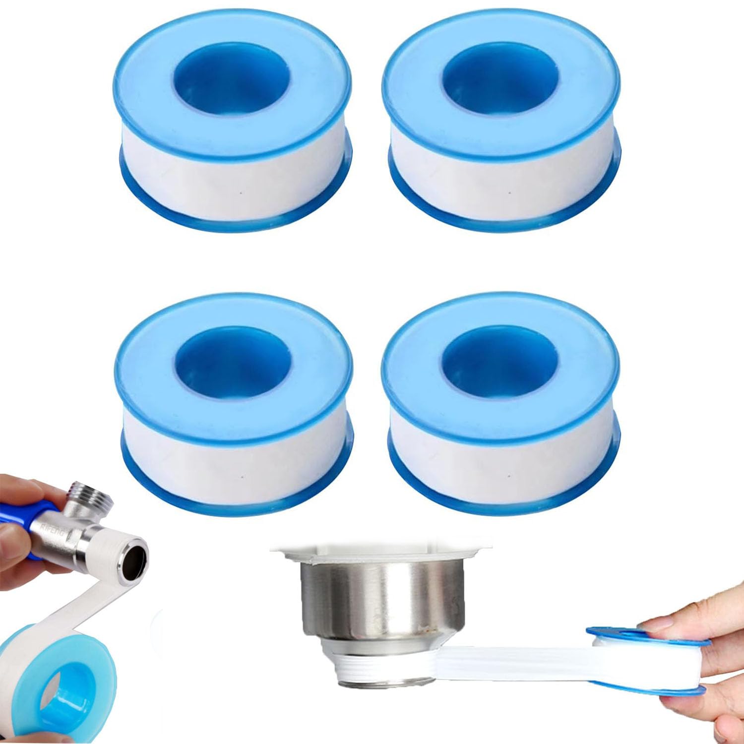 

Sealing Tape, Faucet Repair Tape, 9.8 ft (25 m), Width 0.9 inches (22 mm), 25m×22mm білий