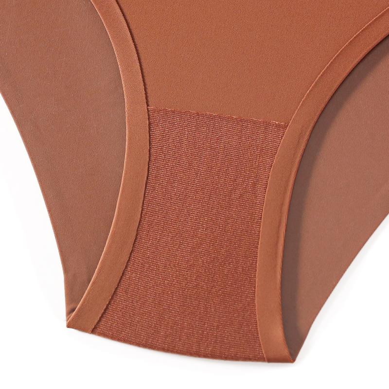 CINOON Women Sexy Ice Silk Panties Low-Rise No Trace Solid Underpant Comfort Breathable Female Intimates Briefs