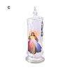 1/4Pcs LED Prayer Flameless Candle Holy Family Jesus Joseph Virgin Mary Battery Operated Devotional Prayer Candle Religious Decoration Christian Gift