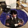 1PC Wednesday Addams Office Round Rug, Non-slip, Soft and Durable Office Rug for Interior Decoration, Perfect for Office, Beautiful Decoration