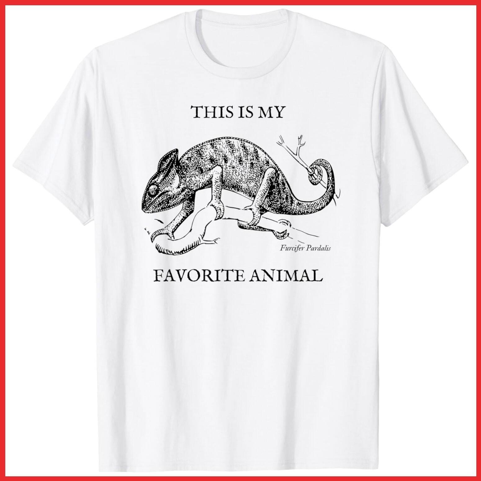 Chameleons Are My Favorite Animal White Cotton T-Shirt S-5XL S