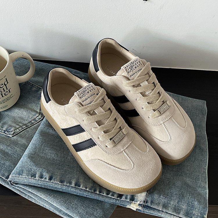 

Dexun shoes women s 2025 autumn new round head lace-up soft sole non-slip and comfortable student sports versatile casual board shoes 35