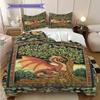 Medieval Gothic Fantasy Dragon bedding, duvet cover, pillowcase, home decoration, birthday gift (1 * duvet cover+2 * pillowcase, coreless)
