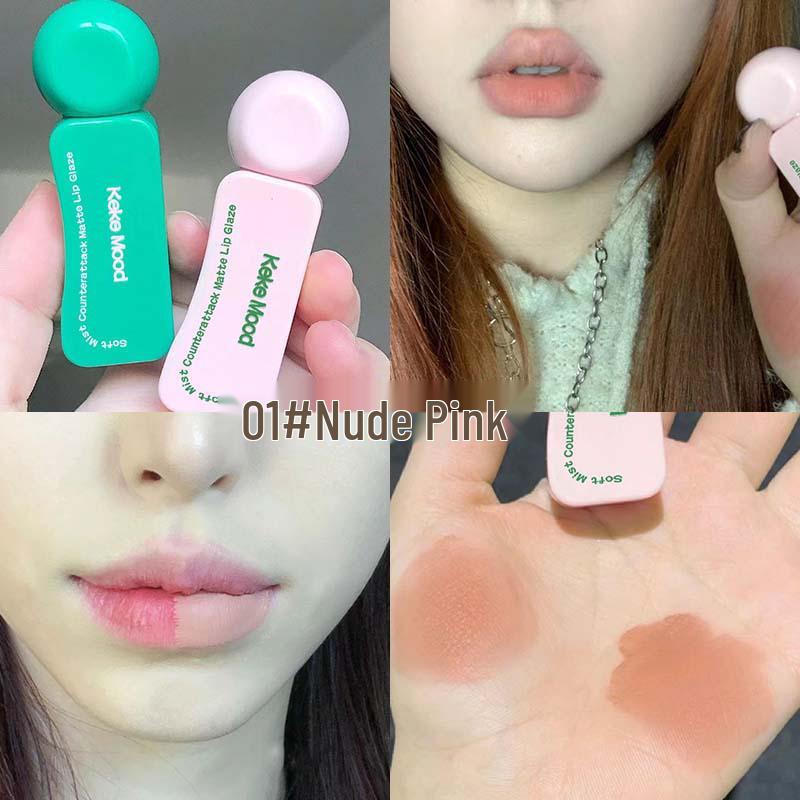 Kekemood Psychedelic Colors Matte Velvet Lip Glaze - Long-lasting, non-transfer, student-friendly lipstick for women.