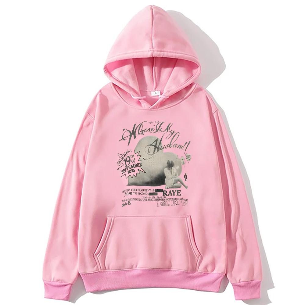 Where Is My Husband! Raye Single Graphic Hoodies Harajuku Vintage Sweatshirts Women Men Fleece Long Sleeve Hoody