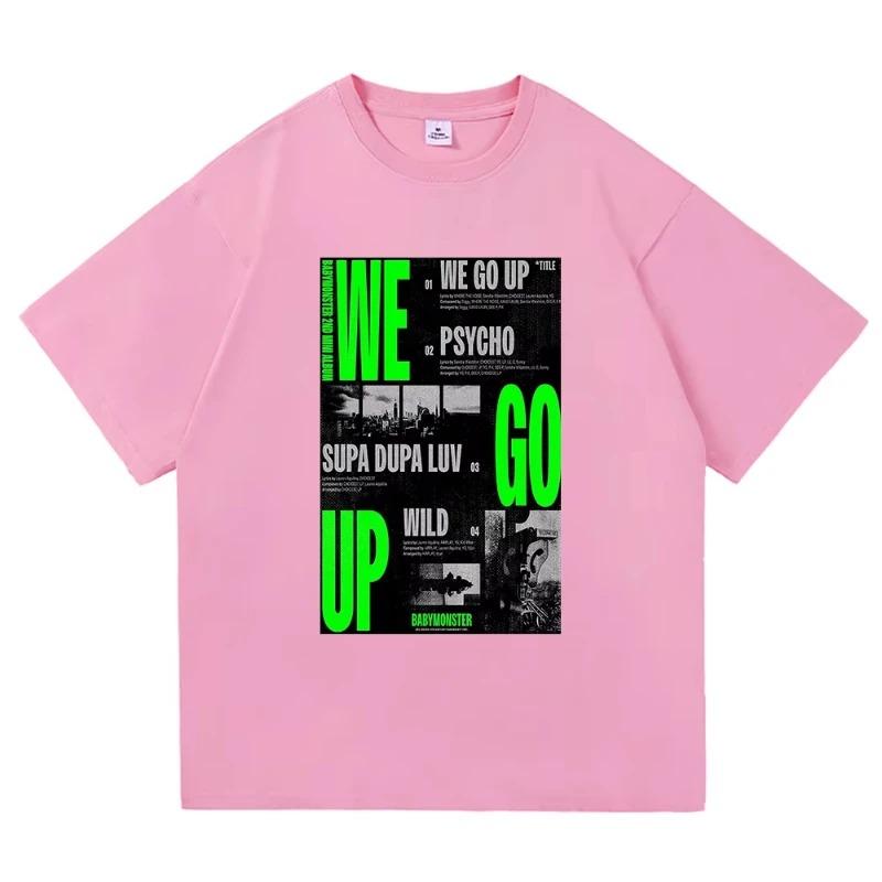 

Babymonster Album We Go Up TShirt 2026 Retro Men_women Clothing Vintage Harajuku High Quality Tops for Fans Gifts Cotton TShirts L темно-синього кольору
