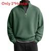 Minimalist Stand Collar Long Sleeve Mens Hoodie With Polyester Fabric For Casual Wear