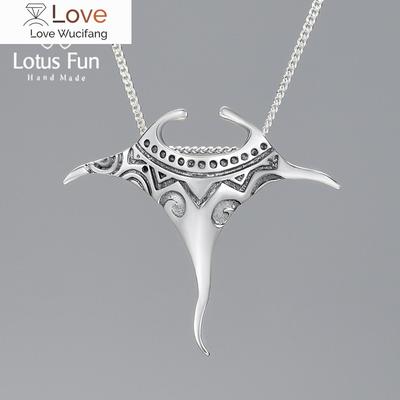 Vintage Real 925 Sterling Silver Manta Ray Fish Pendant Fashion 18k Gold Chains And Necklace For Women Jewelry
