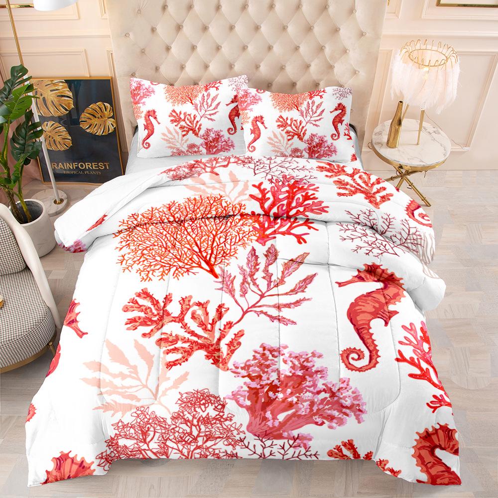 Kemila Blå Ocean Horse Dynetrekk 3D Sengetøy og Putetrekk Dobbelt Sengetøysett Direktesalg