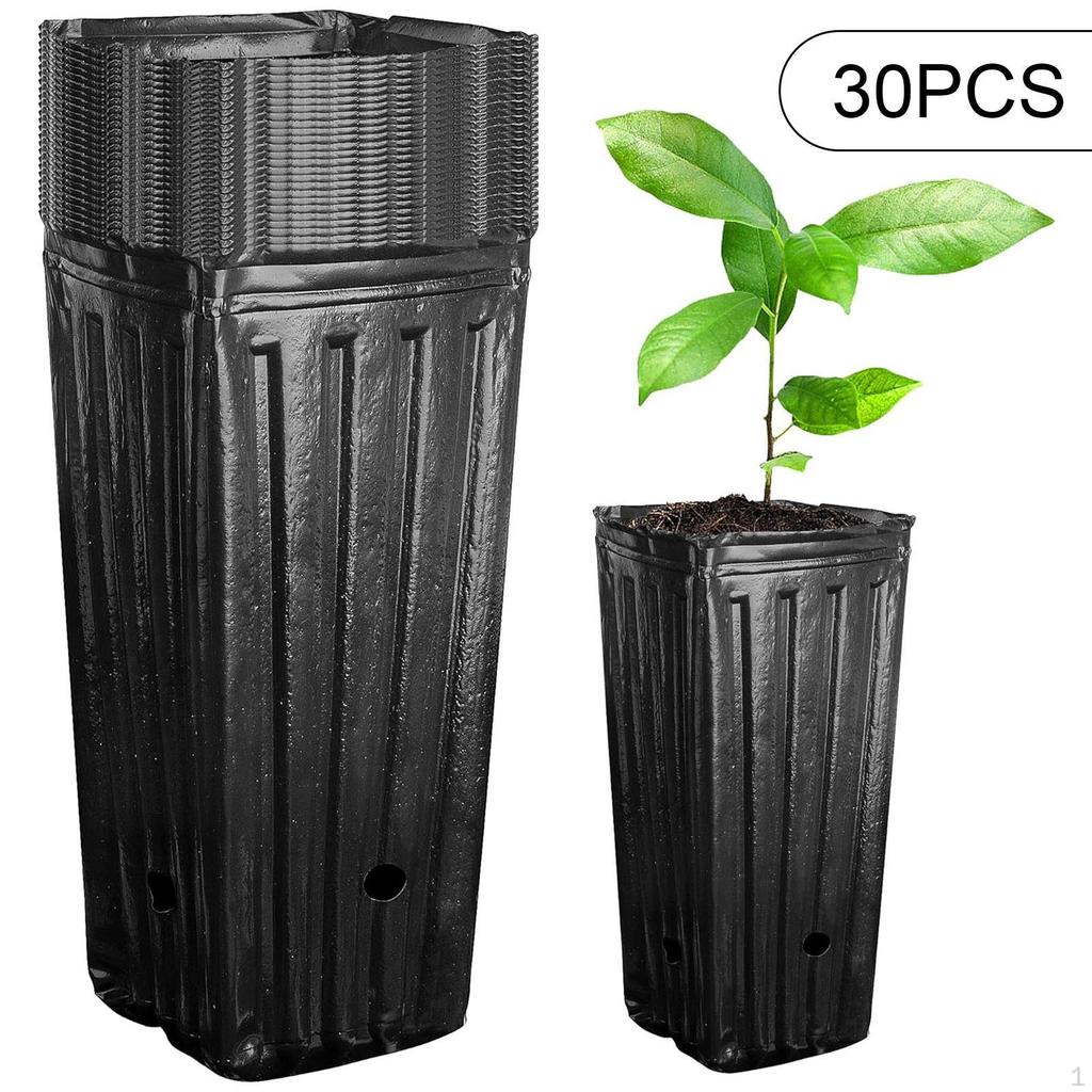 30 Pieces Nursery Planter Tall Deep Tree Pot Growing Reusable Vegetables Sturdy Convenient Versatile