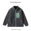Unisex Kids Color Block Polar Fleece Thickened Casual Children Jacket Outerwear