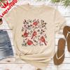 Vintage Cottagecore Wildflower Red Cardinal Shirt Goblincore Nature TShirt Bird Lover Gift Tee Cottage Core Wildflowers Shirts