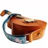 MUSIC FIRST Original Design Retro "Misty Garden At Dawn" Soft Cotton & Genuine Leather Ukulele Strap/Shoulder Strap with Branded Strap Locker