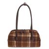 New Arrival Vintage Plaid Bowling Bag for Women Woolen Tartan Underarm Shoulder Bags Retro Soft Handbag for Daily Work