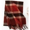 Plaid Scarf for Women 100% Wool Shawl All-Match Tassel Warm Comfortable Luxury Clothes New Fashion Autumn Winter Scarves