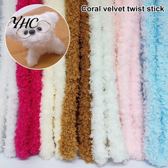Twist Stick Plush Crafts Coral Velvet Extra Thick Pipe Cleaners Large Soft Kids Art Craft Projects DIY Decoration Supplies Material