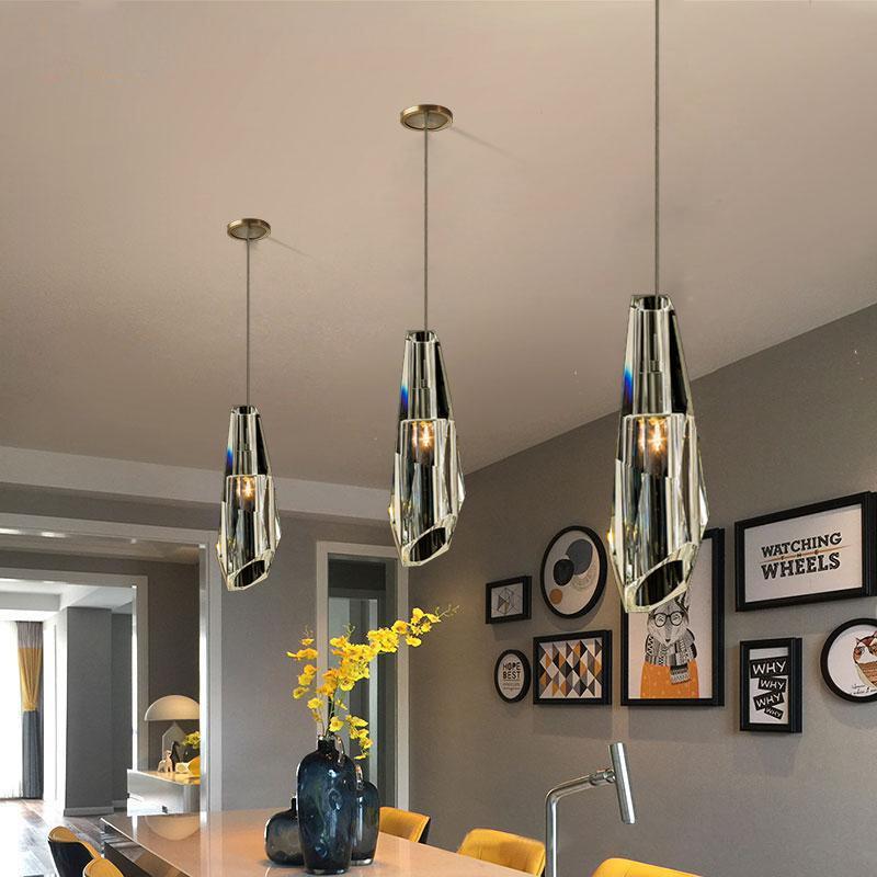 Full Copper Light Luksus Krystall Nattbordslampe Soverom Enkelt og kreativt Restaurant Bar Disk Balkong Langt Dekorativt lys