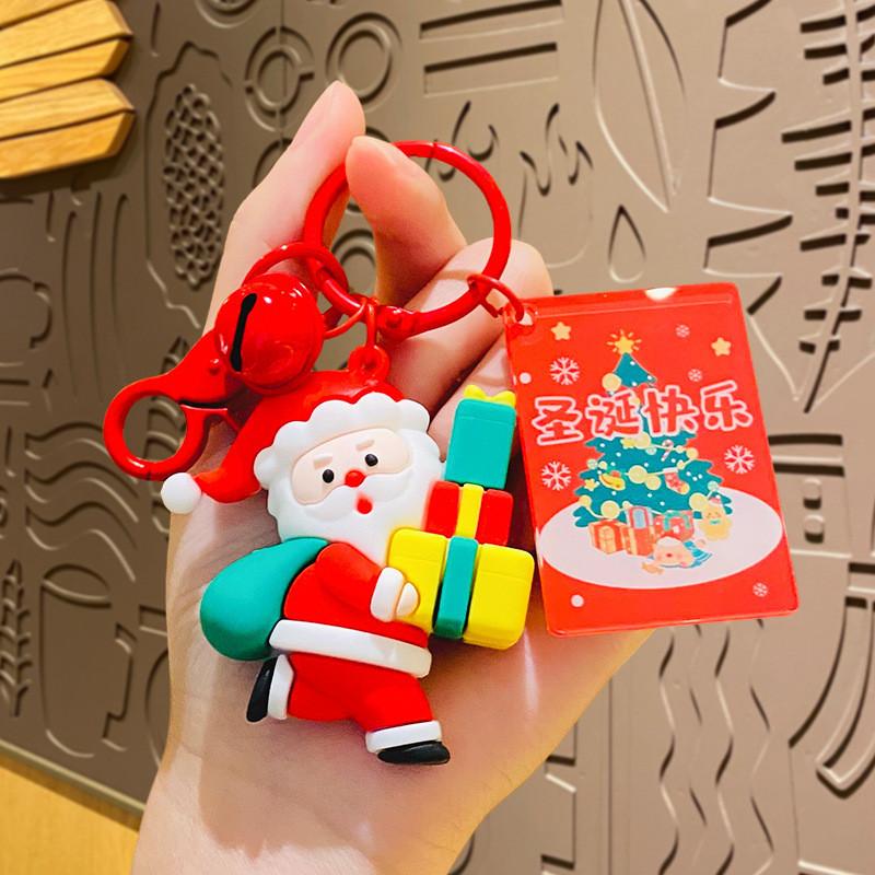 Santa Claus Cute Keychain Festive Silicone Accessory Ideal For Parties Christmas