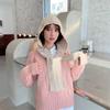 Women's Korean Knitted Hooded Shawl Vest - Casual Solid Color Layered Outerwear