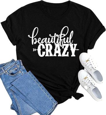LINZEOO Beautiful Crazy Shirt for Women Country Music Tshirts Funny Concert Tee Tops