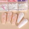 6 Grids Sakura Flower Petal Chip Nail Sequins Cherry Blossoms Glitter Stickers Spring Japanese Holographic Decor Flakes SAS128