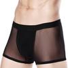 Men's Mesh Transparent Boxer Briefs Sexy Mesh Holes Hollow Breathable Four Corner Male Underwear Shorts