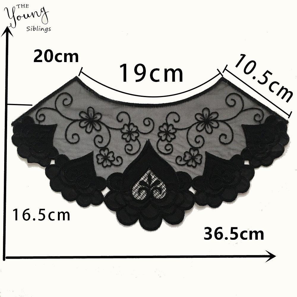 Black And White Organza Embroidery Collar Lace Mesh Lace Diy Sewing Decoration With Clothing Accessories
