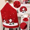 4pcs Xmas Decoration Christmas Chair Cover Cartoon Red Wear for Chairs  Festival Atmosphere