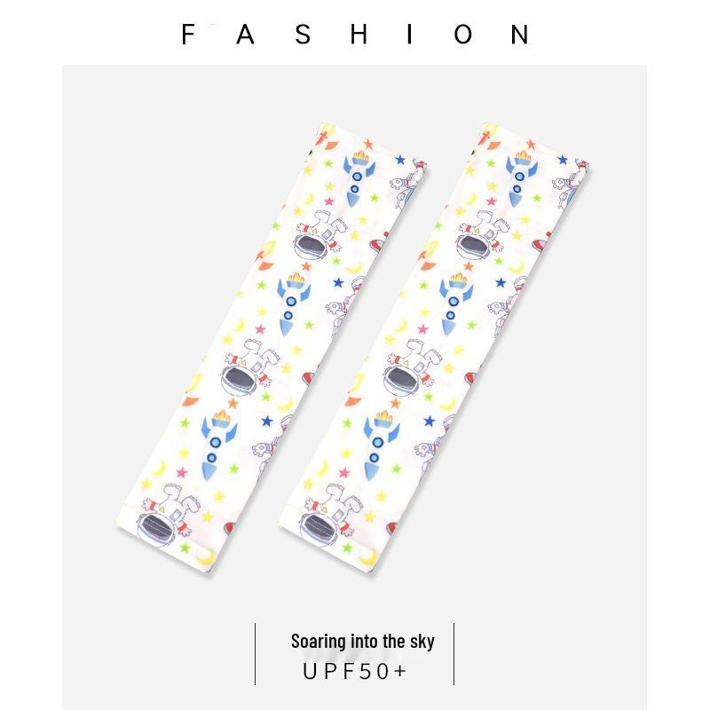Children's Cute Ice Silk Arm Sleeves - Sun Protection for Summer Cycling