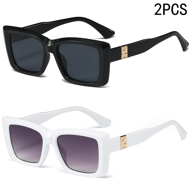 1/2/6PCS Fashion Square Sunglasses UV Protection Light Luxury Trendy Mens Large Frame 3191