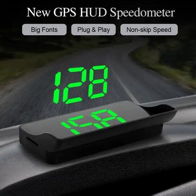 Auto Head-Up-Display GPS Tacho Geschwindigkeit KMH Digitales HUD Windschutzscheibenprojektor Geschwindigkeitsmesser Uhranzeige Digitales Auto Elektronik
