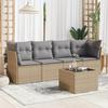 VidaXL Garden Lounge Set with Cushions 5 Pcs Beige Braided Resin 3217239