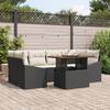 VidaXL 7-piece Garden Sofa Set with Cushions In Black Poly Rattan 3358525