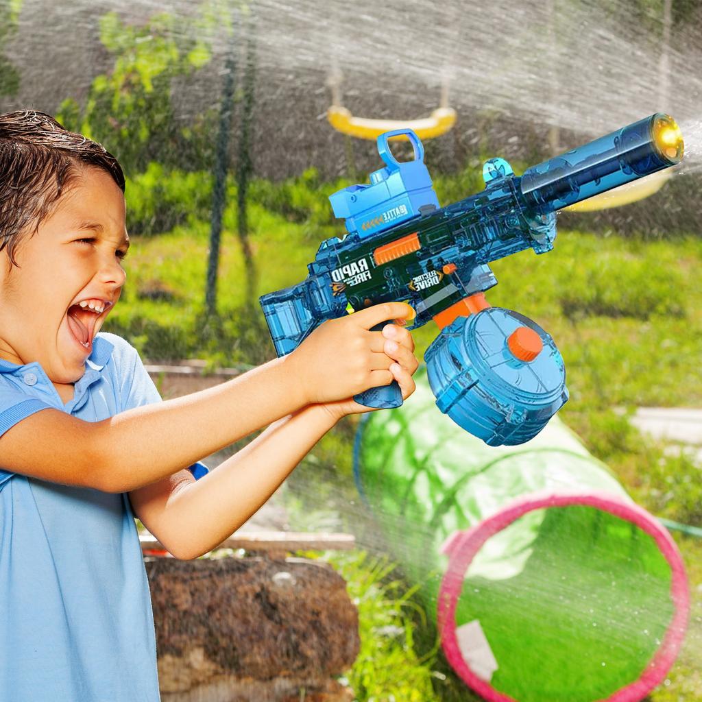 Cool Electric Firelight Hand Integrated Ice Burst Electric Water  Toy+flamethrower Head; Equipped With Battery And Charging Cable