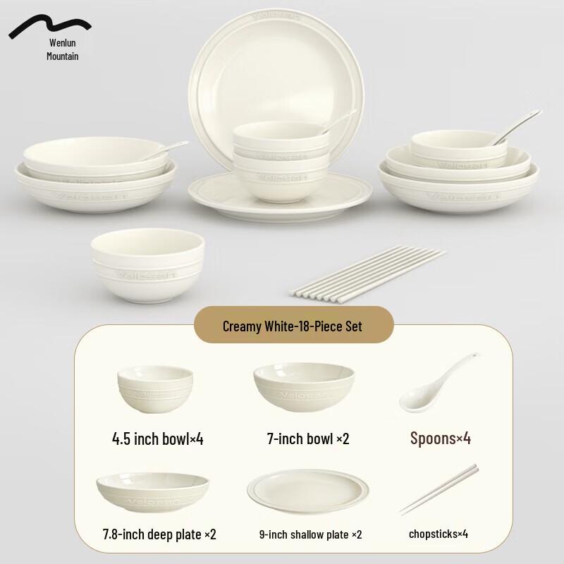Velosan Cream White 18-Piece Dinnerware Gift Set