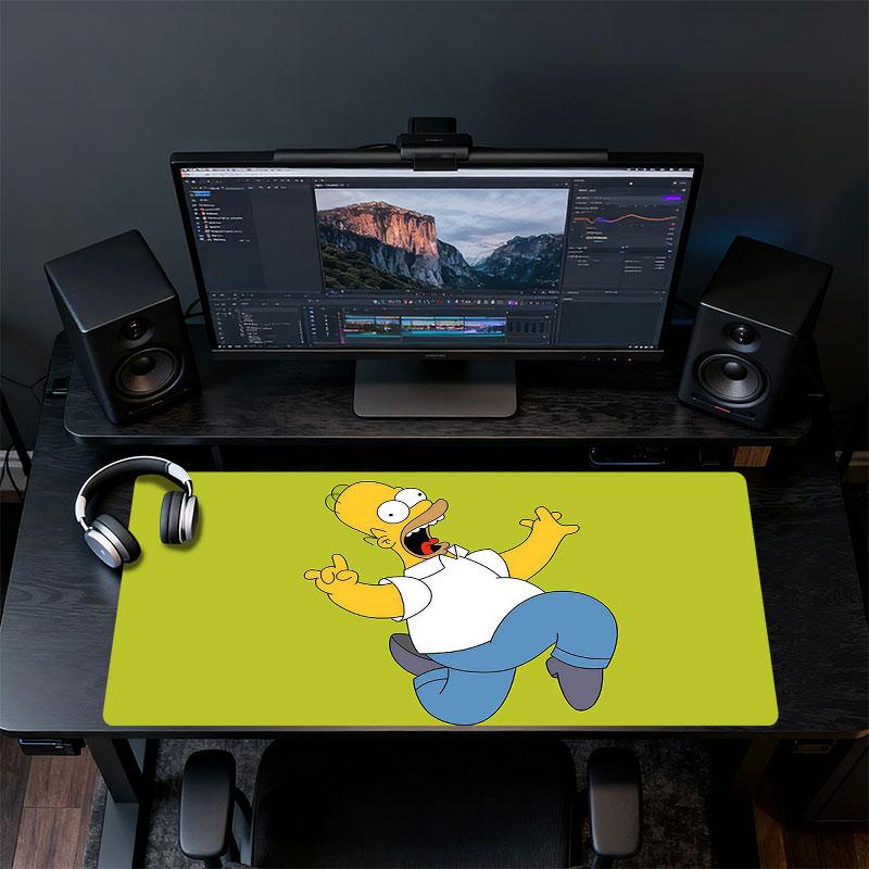 Homer Simpson Mouse Pad, Large Gaming Desk Mat, Non-slip XXL Mousepad for Laptop & Tablet, Mini PC Playmat with Stitched Edges