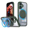KEYSION Shockproof Matte Transparent Case for MagSafe for iPhone 17 17 Air 360° Rotating Magnetic Ring Stand Phone Back Cover