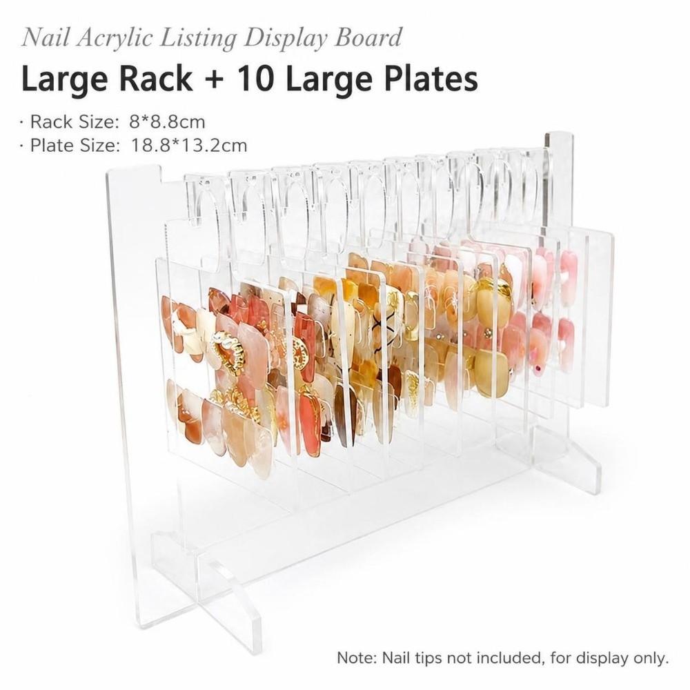 Transparent Acrylic Nail Storage Stand Hook Nail Art Display Board Nail Color Card Display