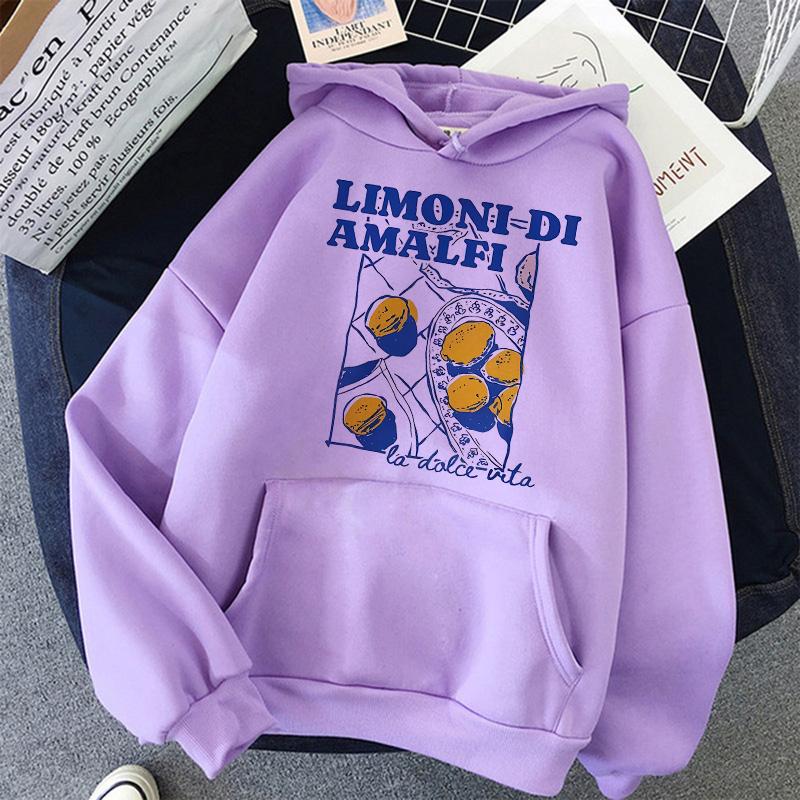 Limoni Di Amalfi Zitronen Grafik Hoodies Damen Herren Neue Trend Kollektion Sweatshirt Mode Schriftzug Pullover Streetwear Kleidung