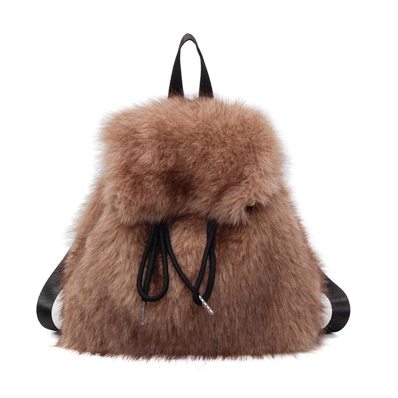 Pluszowy plecak: Modny styl jesienno-zimowy, casualowy i wszechstronny, wysokiej klasy puszysty design o dużej pojemności