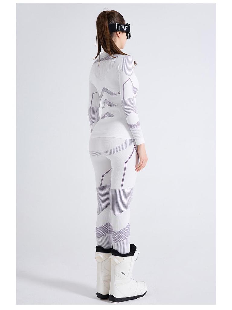 Conjunto de Ropa Interior Térmica de Compresión de Secado Rápido para Mujer para Esquí y Montañismo - Cálido, Absorbe el Sudor, Transpirable, Ajuste Ceñido