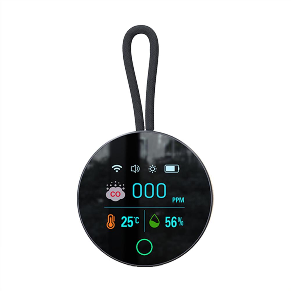 3 In 1 Carbon Monoxide Detector Rechargeable CO Air Quality Monitor CO Temperature Humidity Detector for Outdoor Camping RV Car