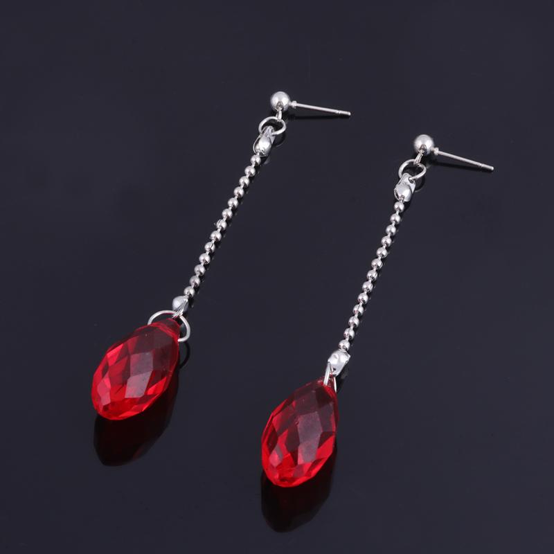 Big Size Red Kurapika Kurta Cosplay Earrings Anime Hunter X Hunter Clip Earrings for Women Men Christmas Jewelry Gift
