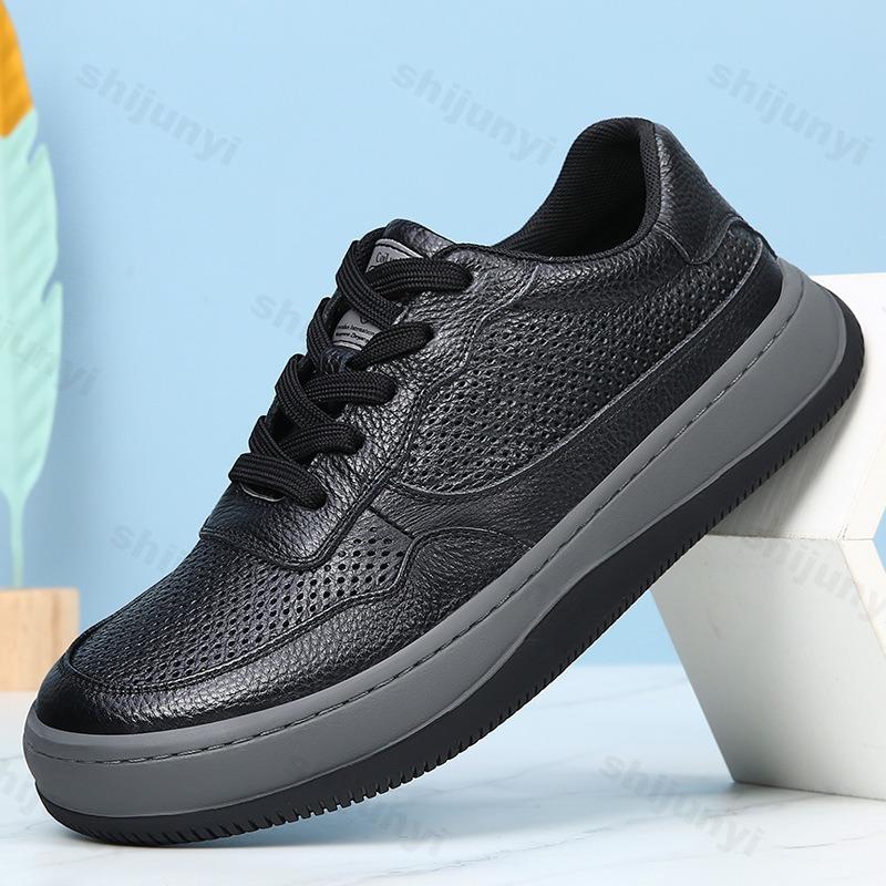 Men's Leather Casual Shoes Autumn 2025 Vulcanized Sneakers Fashion Platform Men Comfortable Walking Casual Shoes Zapatillas