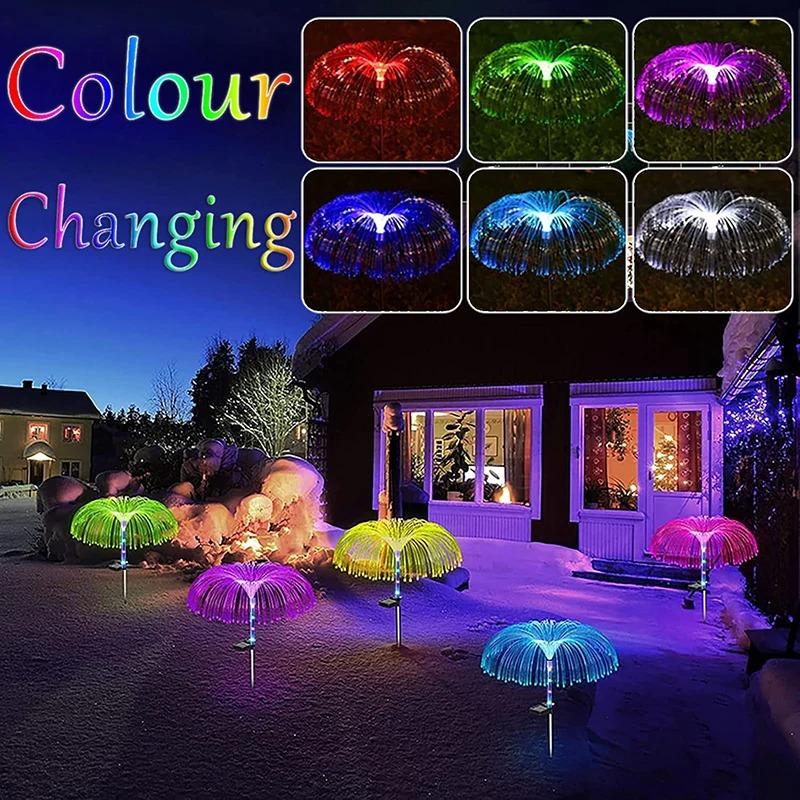 LED Solar Quallen Gartenleuchten Außen Wasserdicht Hof Balkon Gehweg Rasen Hochzeitsparty Weihnachtsdekoration Solarenergie Blumenlampe Halloween