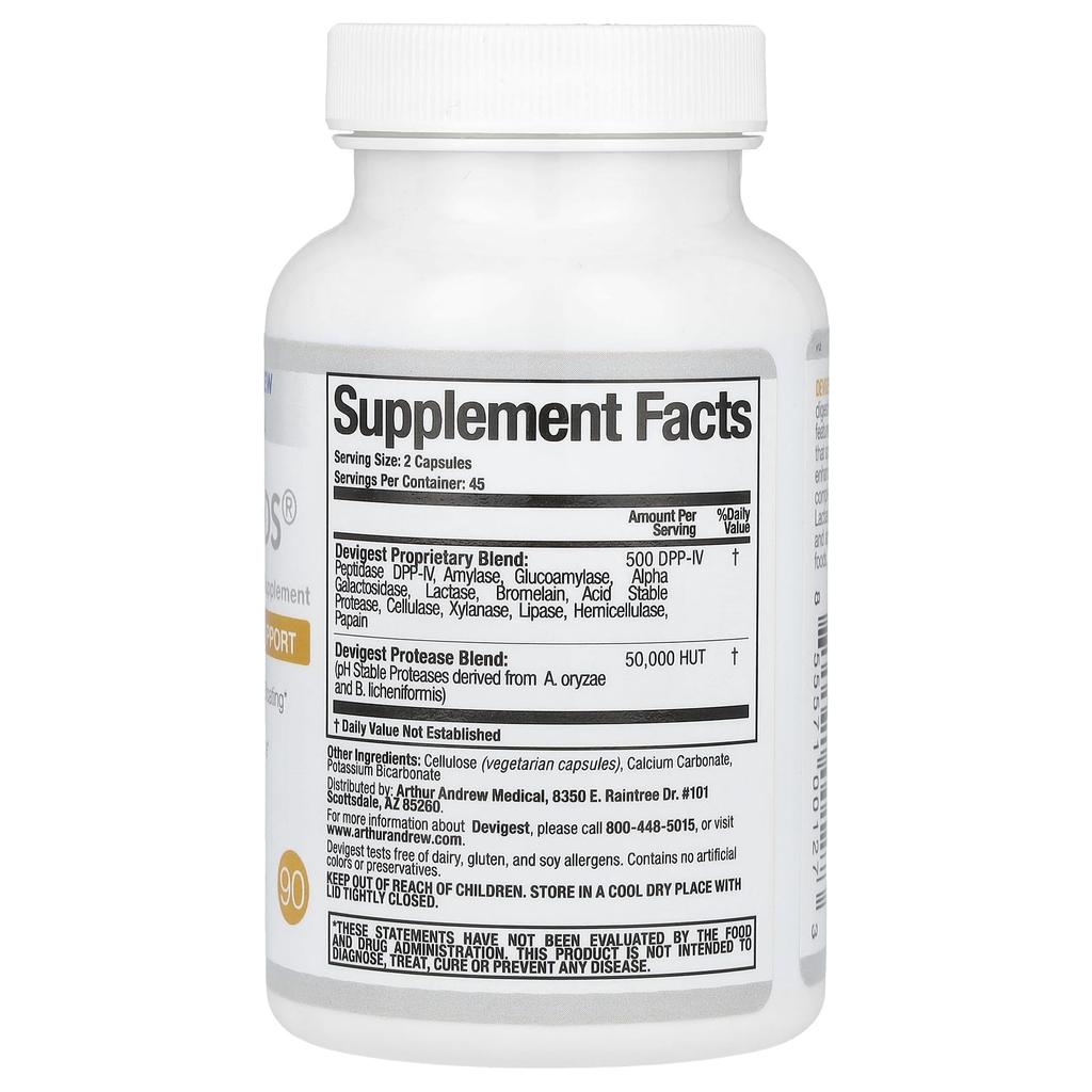 Devigest Ads, Advanced Digestive Support, 400 Mg, 90 Capsules