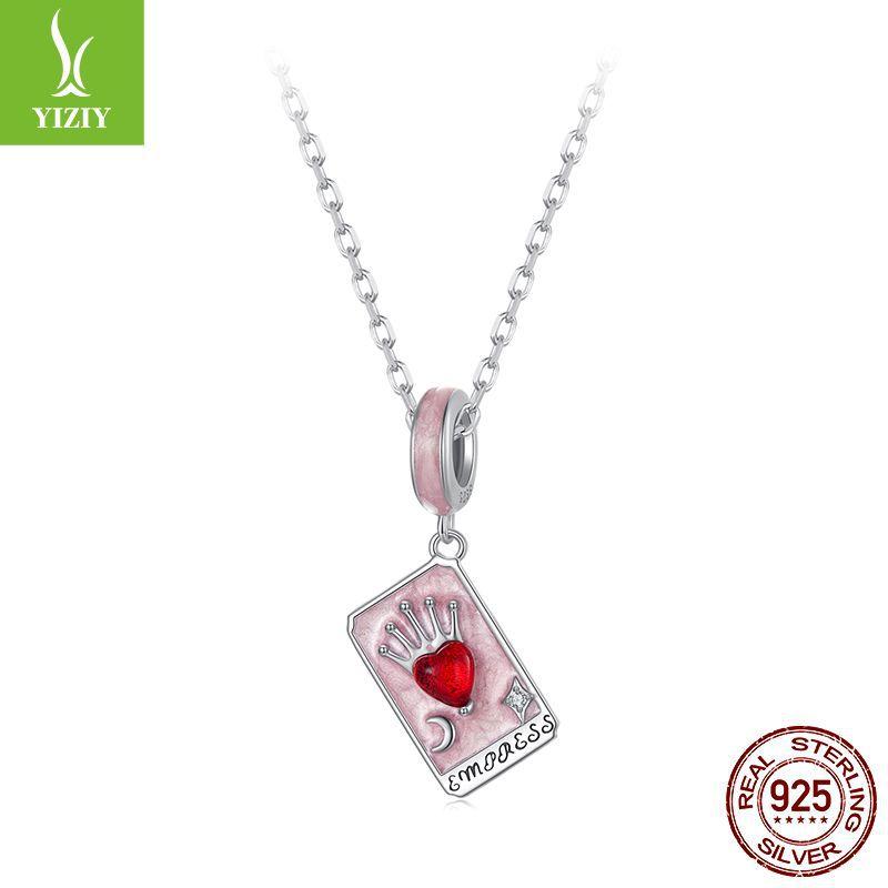 S925 Silver Queen Tarot Pendant, Wind Personality Diy Bracelet Beaded Accessories